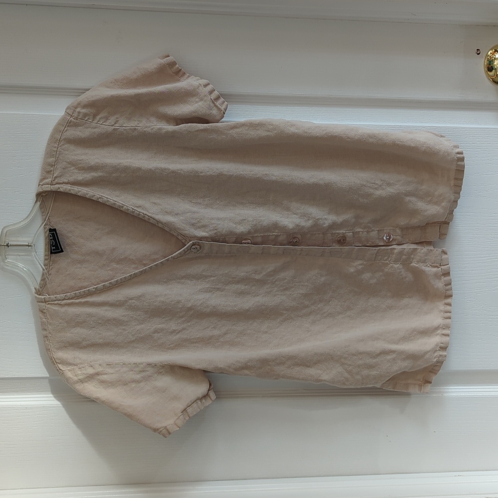 Hemp Blouse With Short Sleeves